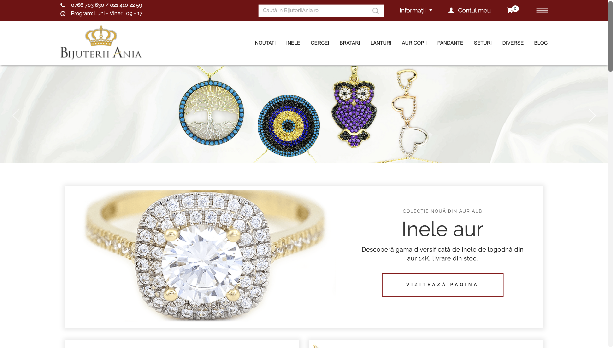 Bijuterii Ania homepage vechi PHP