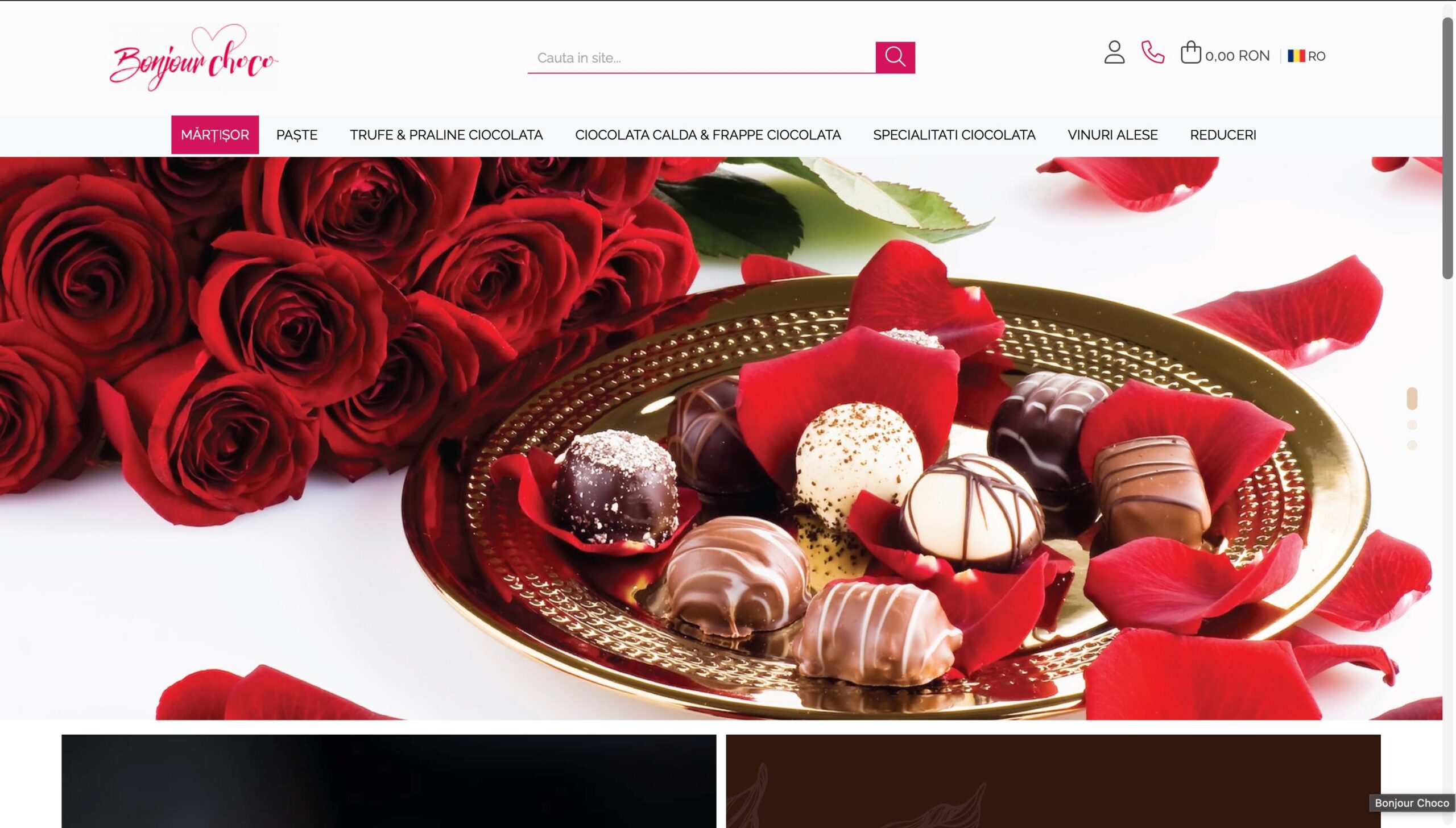 Bonjour Choco homepage veche GoMag