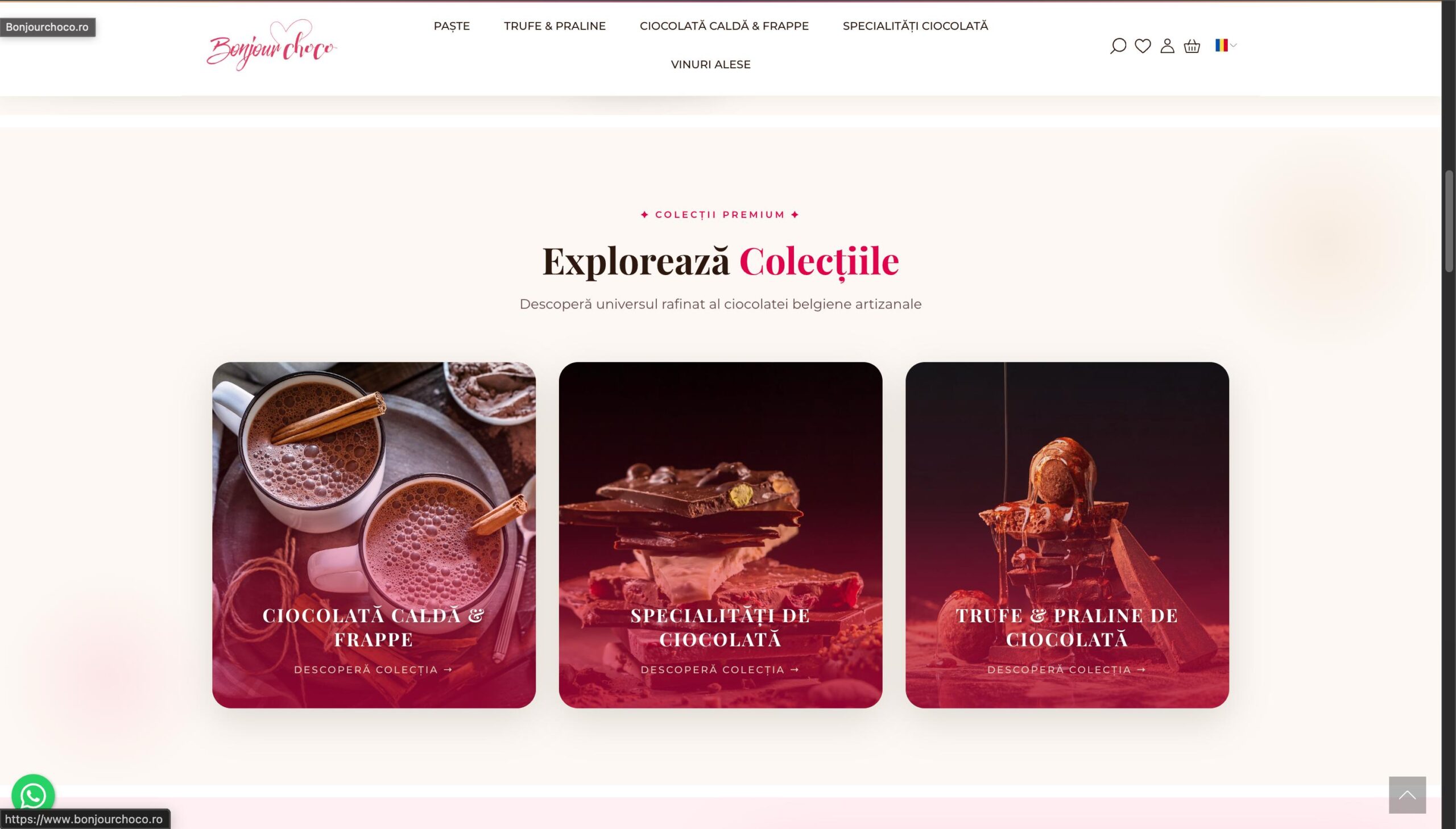 Bonjour Choco secțiune colecții redesenată