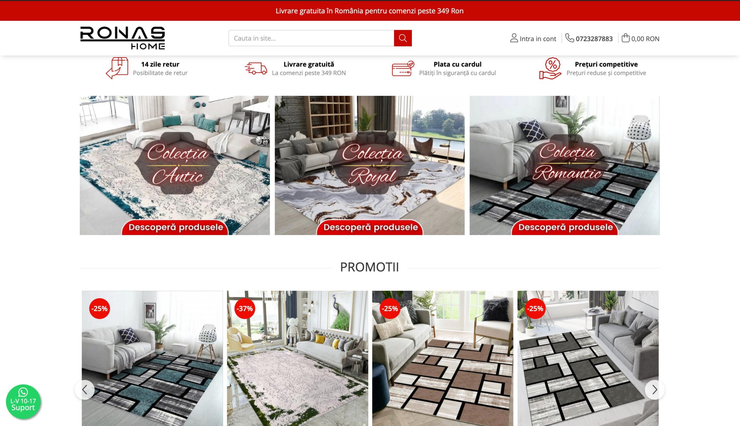Ronashome secțiune categorii veche GoMag
