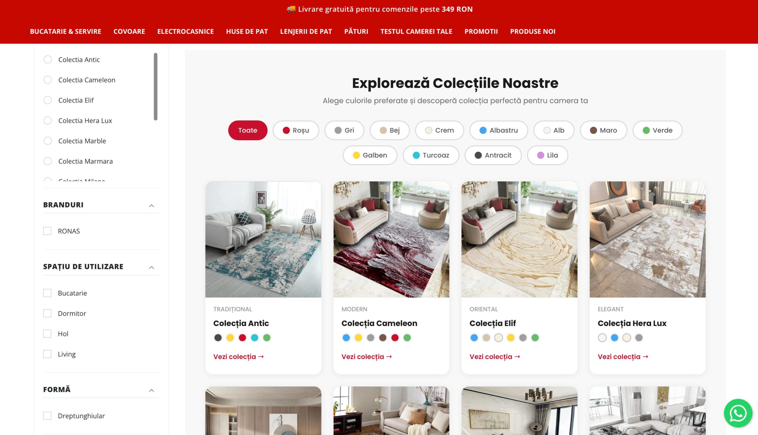 Ronashome secțiune nouă promoții și oferte speciale