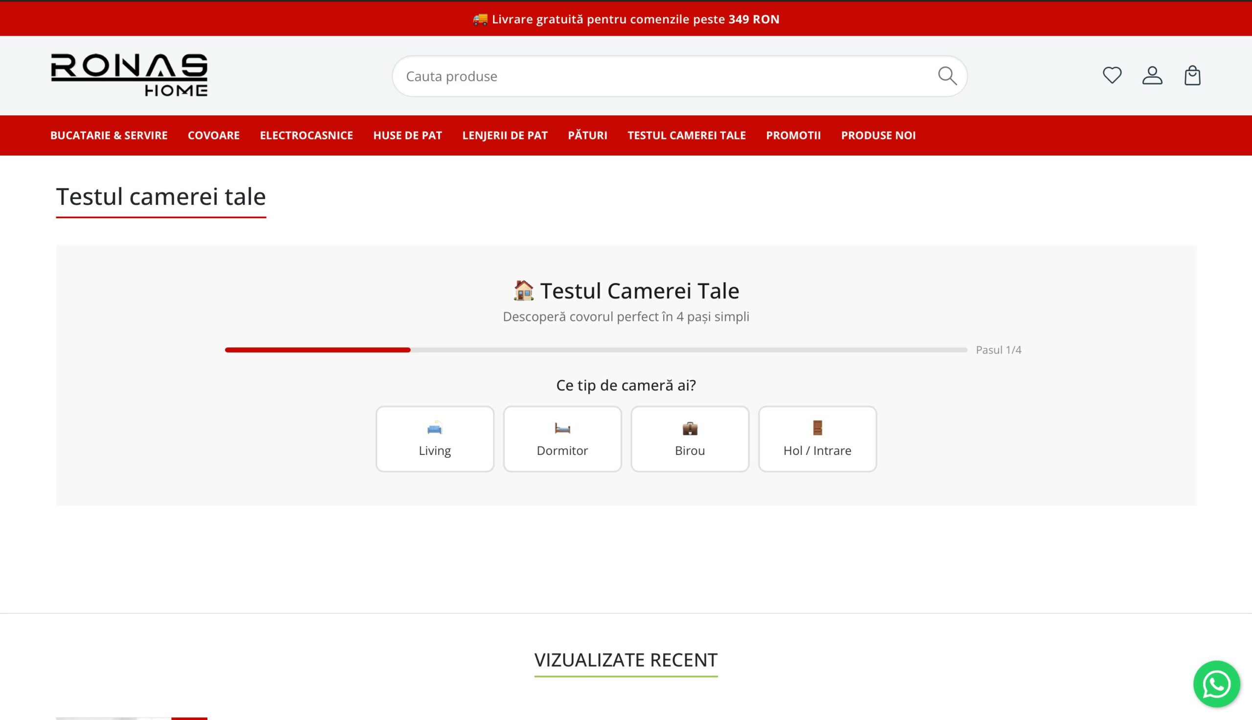 Ronashome Testul Camerei Tale - vizualizator interactiv covor în funcție de culoare pardoseală și pereți